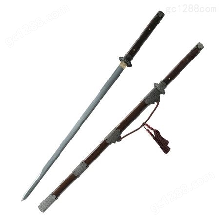 龙泉唐横刀一体高锰钢兵器刀具绣春刀宝剑长款唐剑未开刃