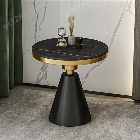 意式轻奢茶几小桌子现代简约客厅家用大理石岩板圆桌沙发边几角几