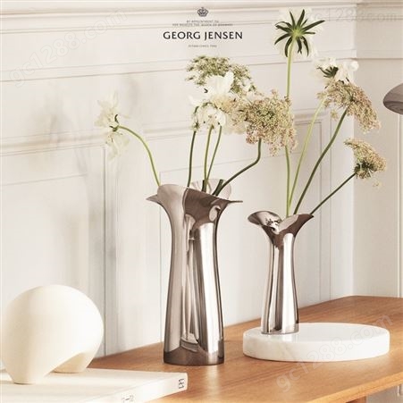 Georg Jensen乔治杰生北欧家居创意花瓶客厅餐桌摆件插花陶瓷ins
