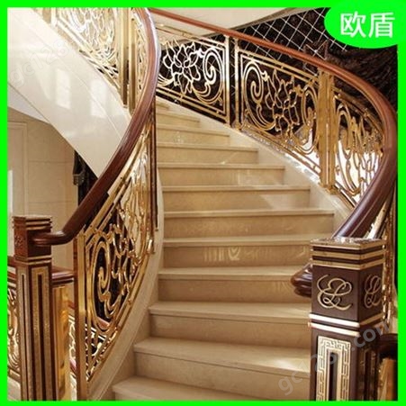 客厅旋转弧形铜楼梯定制 优雅耐用 规格齐全 现代欧式 源头工厂