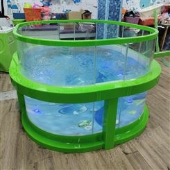 钢化玻璃儿童游泳池 全透明婴儿水育训练池 上海组装拼接玻璃池
