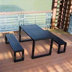 户外桌椅 防腐木休闲座椅组合 庭院阳台桌子 金属椅子定做生产