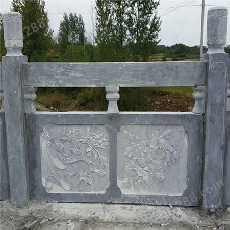 悦骐石业 河道护栏石栏杆 芝麻灰石栏杆 常年供应