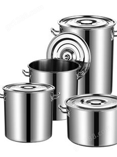 不锈钢桶圆桶带盖汤锅商用汤桶加厚家用卤水桶油桶大容量锅不锈钢