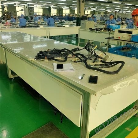 YH-ZLXS-PL44多层板式铝型材工作台 工厂车间定制线束工作桌 防静电耐磨