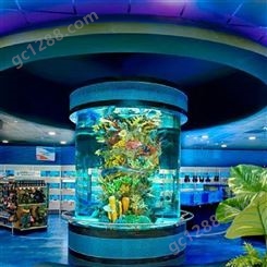 水族馆工程鱼缸安装施工 喜兔一站式设计生产安装亚克力鱼缸