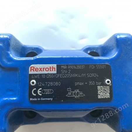 REXROTH电磁换向阀4WE10D5X-OFEG205N9K4-M SO924 现货出售力士乐电磁阀