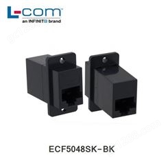 L-COM ECF5048SK-BK 水晶头母座适配器 RJ45（8×8K） 3类 黑
