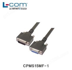 L-COM CPMS15MF-1 大功率D-sub线缆 DB15公头/母头 1.0ft/0.3m