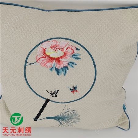 中国风抱枕刺绣绣花 中式实木沙发靠垫红木家居装饰沙发垫